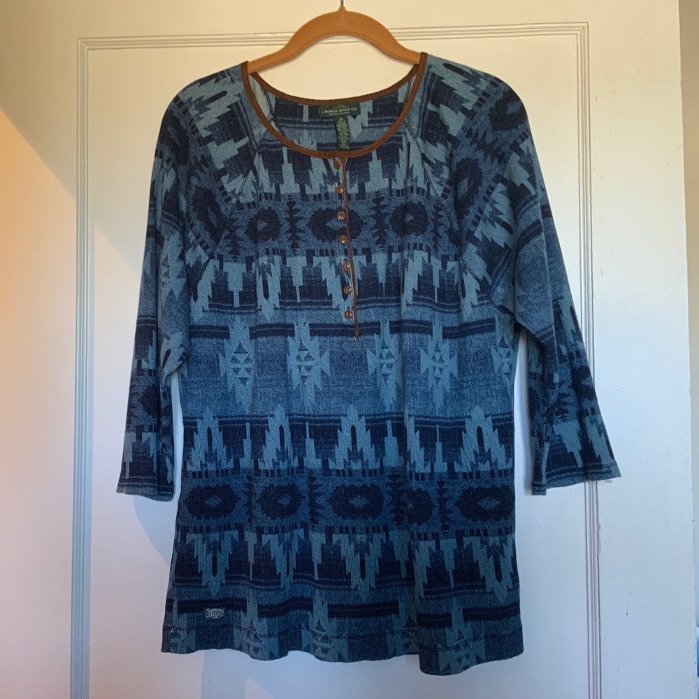 Lauren Jeans Co. by Ralph Lauren Women’s 3/4 Sleeve Pullover Top. Size 2X